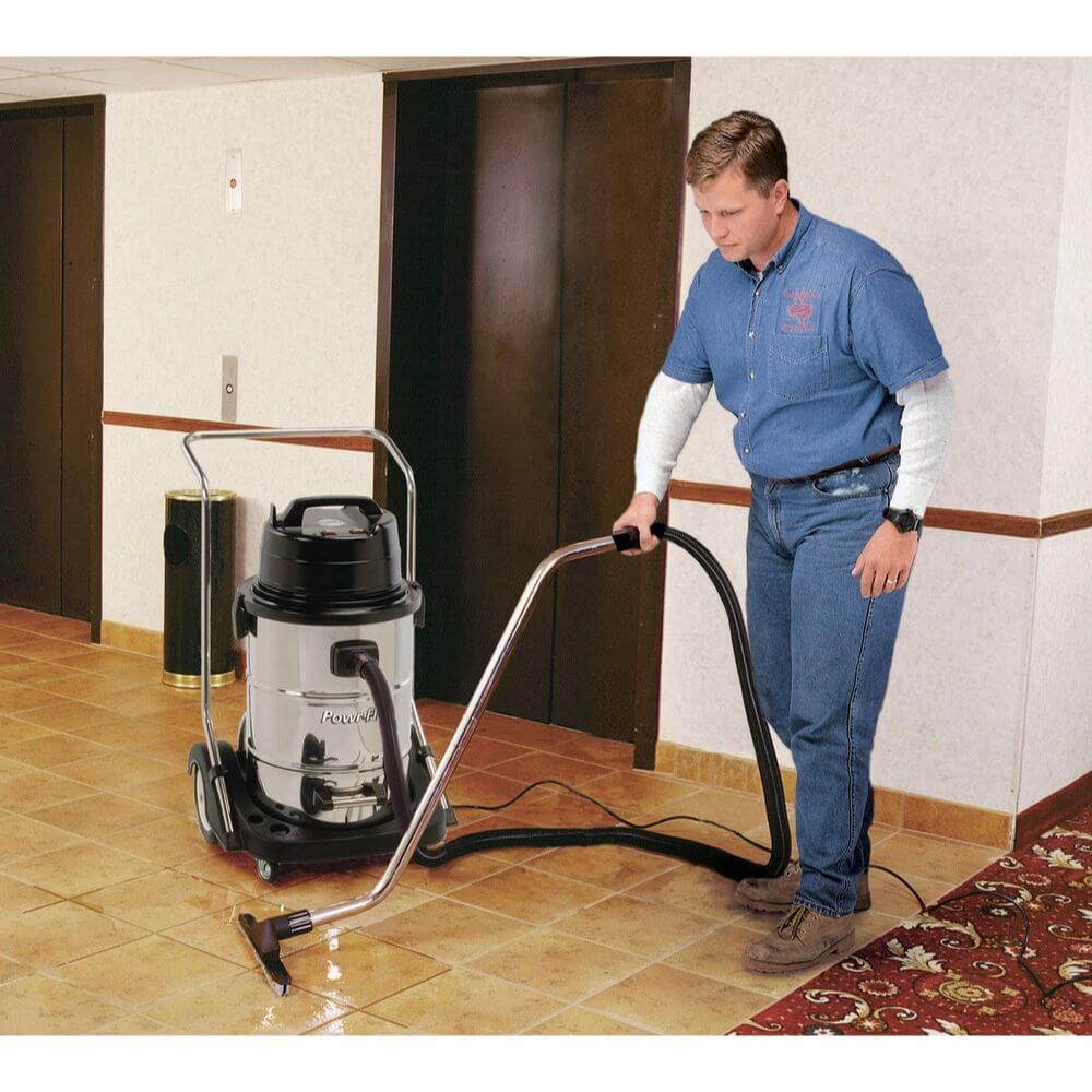 Powr-Flite PF53 Industrial Wet Dry Vacuum-in use left view