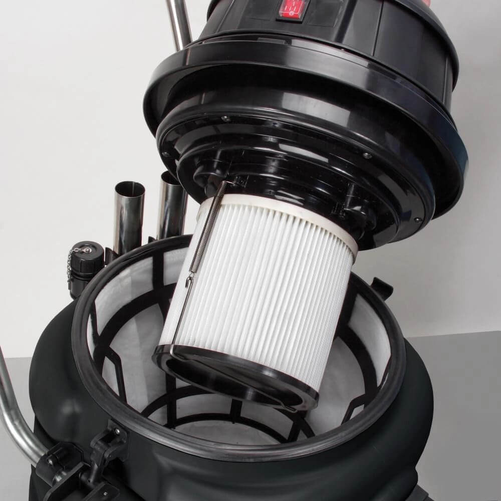Powr-Flite PF54 Industrial Wet Dry Vacuum-Filter In Use