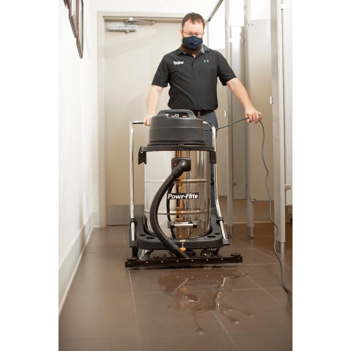 Powr-Flite PF57 Industrial Wet Dry Vacuum-wet floor