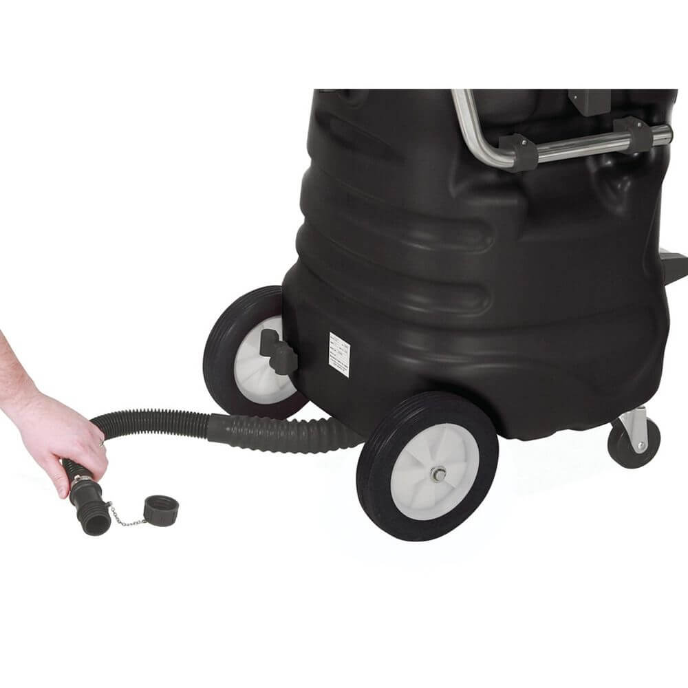 Powr-Flite PF58 Industrial Wet Dry Vacuum-Drain Closeup