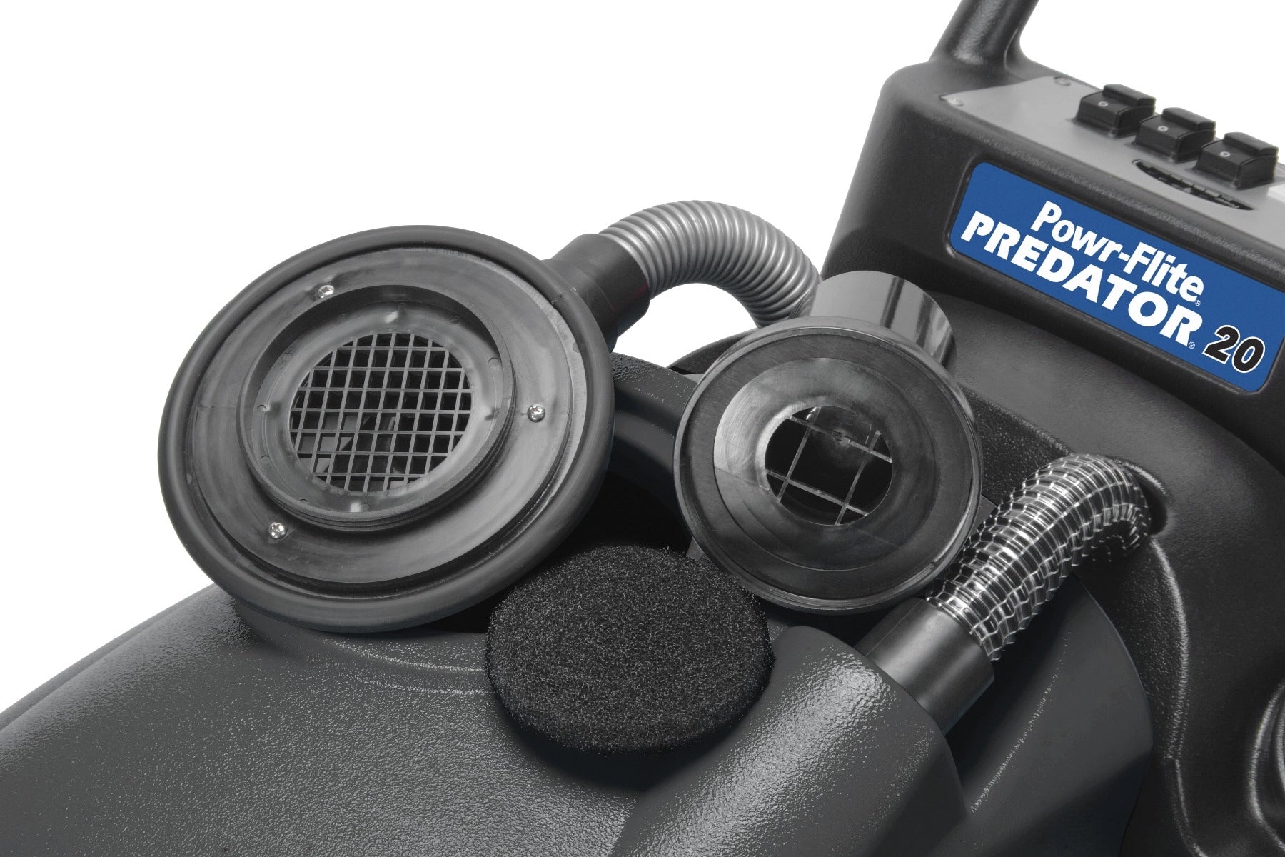Powr-Flite Predator 20 Walk-Behind Automatic Scrubber - Hoses Close Up