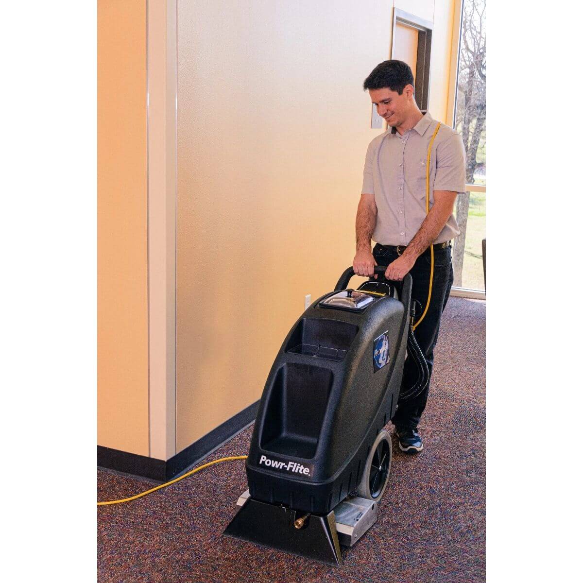 Powr-Flite Prowler Self-Contained Carpet Extractor-In use